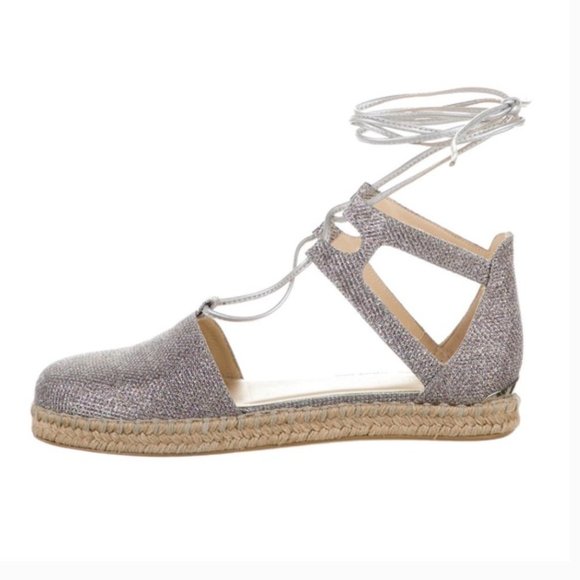 Stuart Weitzman Silver Espadrilles